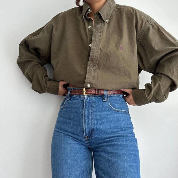 Vintage Ralph Lauren Cotton Button Down Shirt - Picture 2 of 8